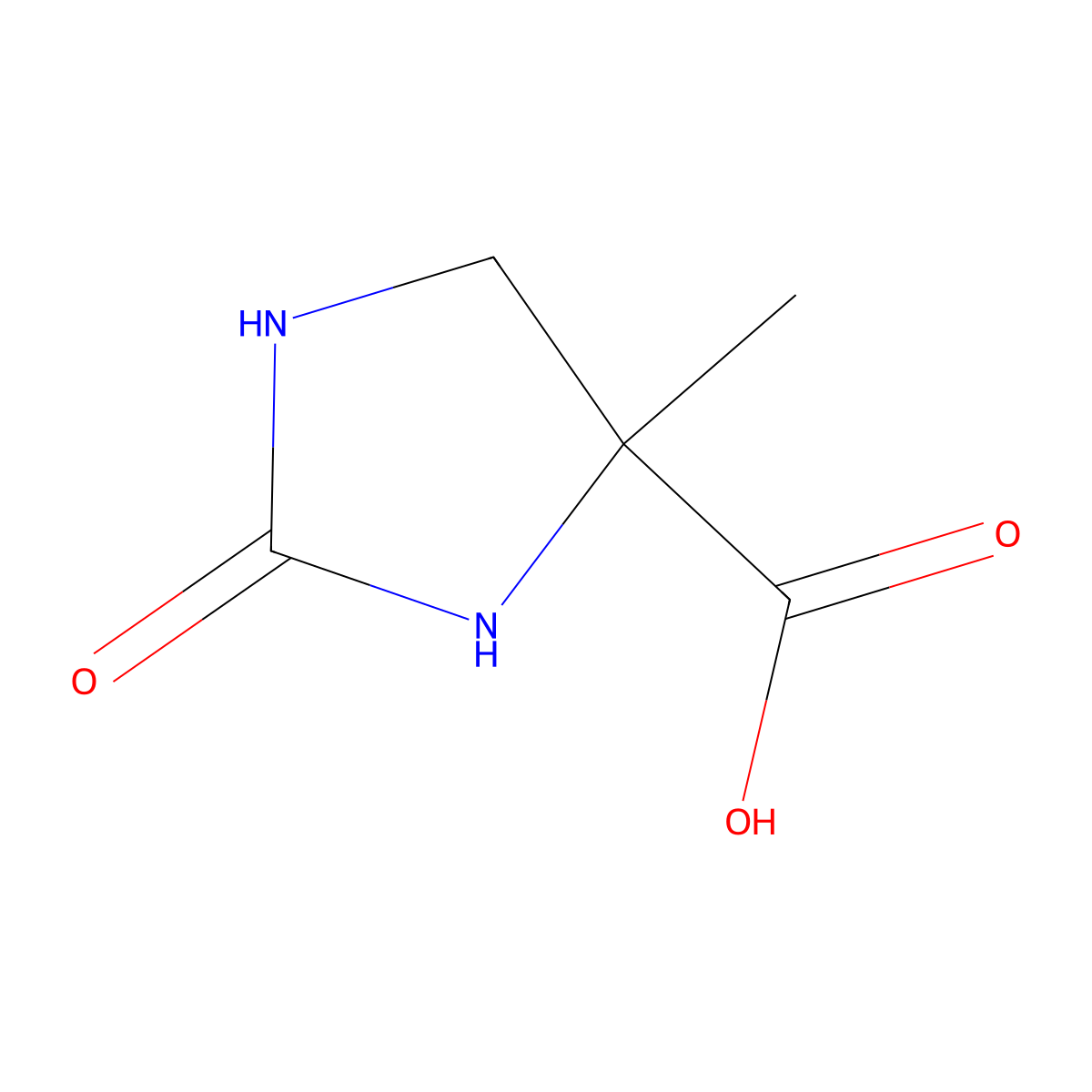 4-Methyl-2-oxoimidazolidine-4-carboxylic acid molecular structure, CAS 2248284-31-1
