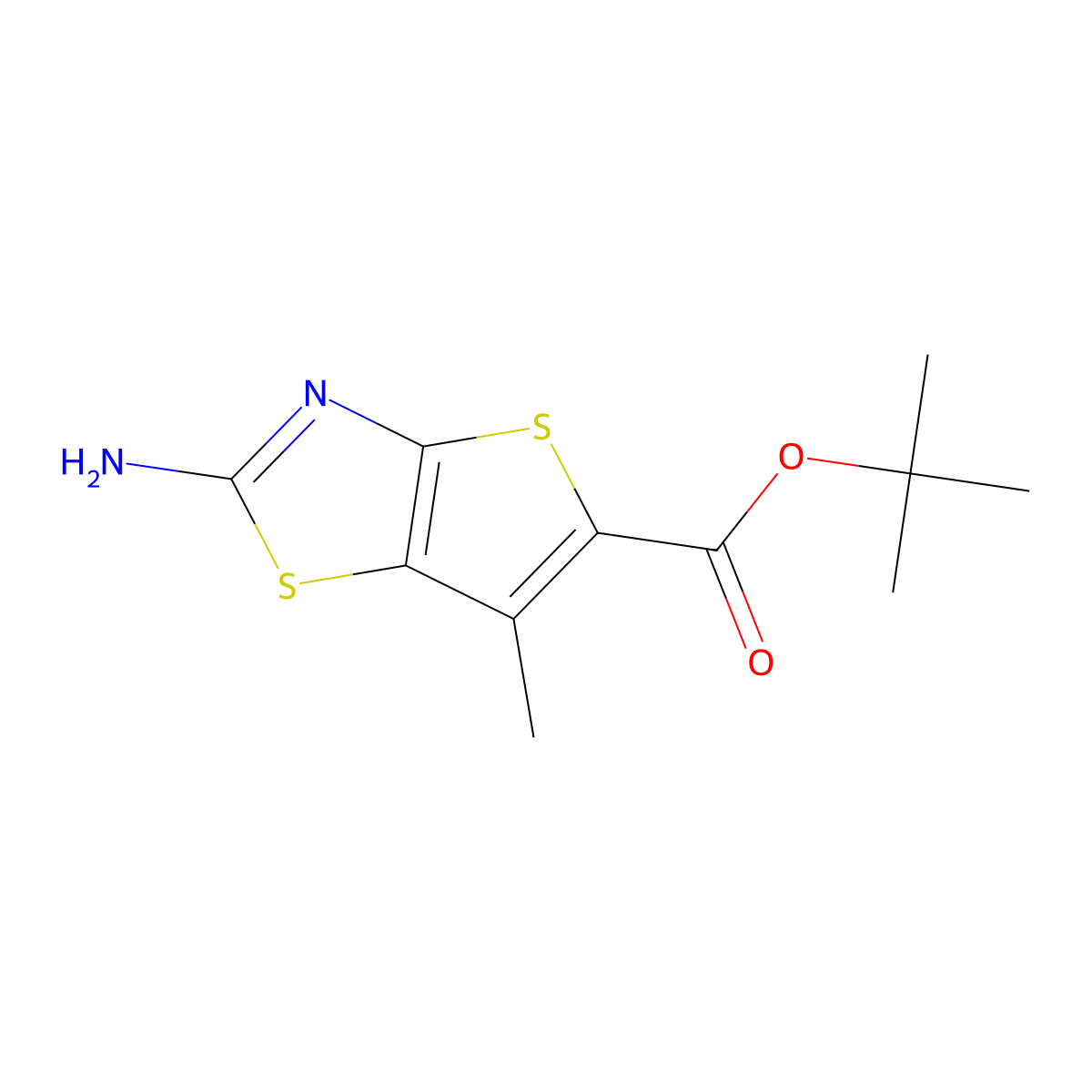 Tert-butyl 2-amino-6-methylthieno[2,3-d][1,3]thiazole-5-carboxylate molecular structure, CAS 2248284-35-5