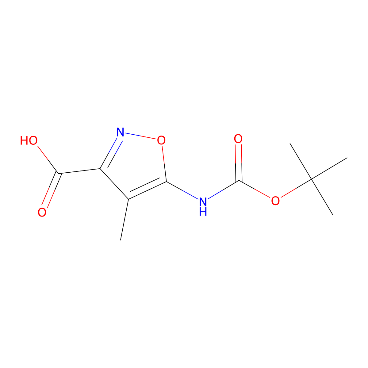 4-Methyl-5-[(2-methylpropan-2-yl)oxycarbonylamino]-1,2-oxazole-3-carboxylic acid molecular structure, CAS 2248285-01-8