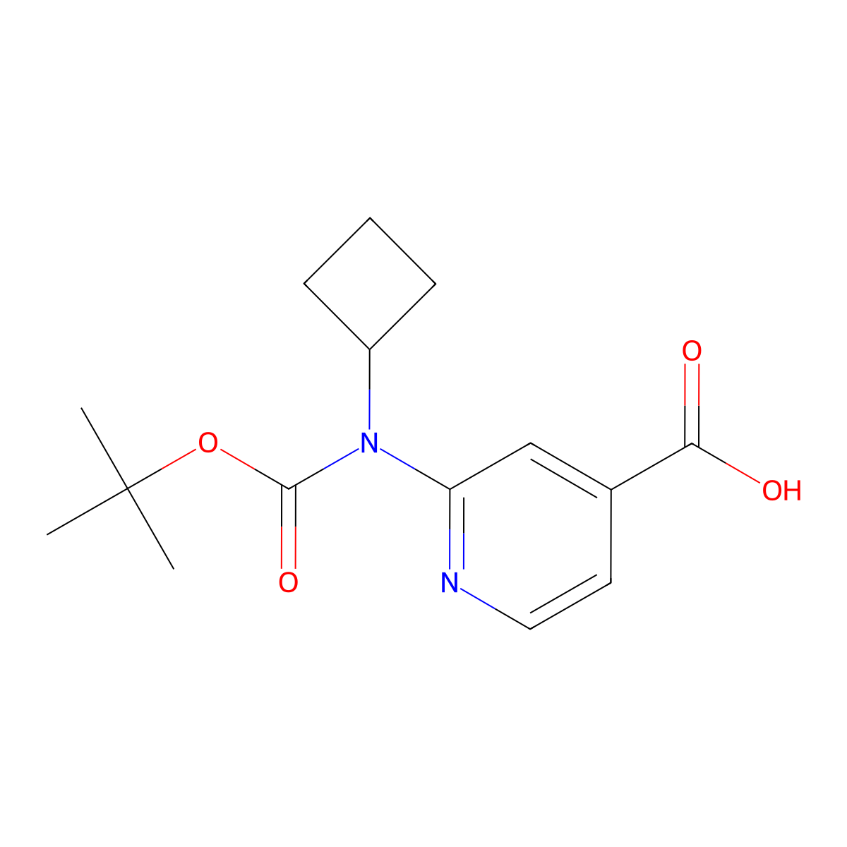 2-{[(Tert-butoxy)carbonyl](cyclobutyl)amino}pyridine-4-carboxylic acid molecular structure, CAS 2248285-16-5