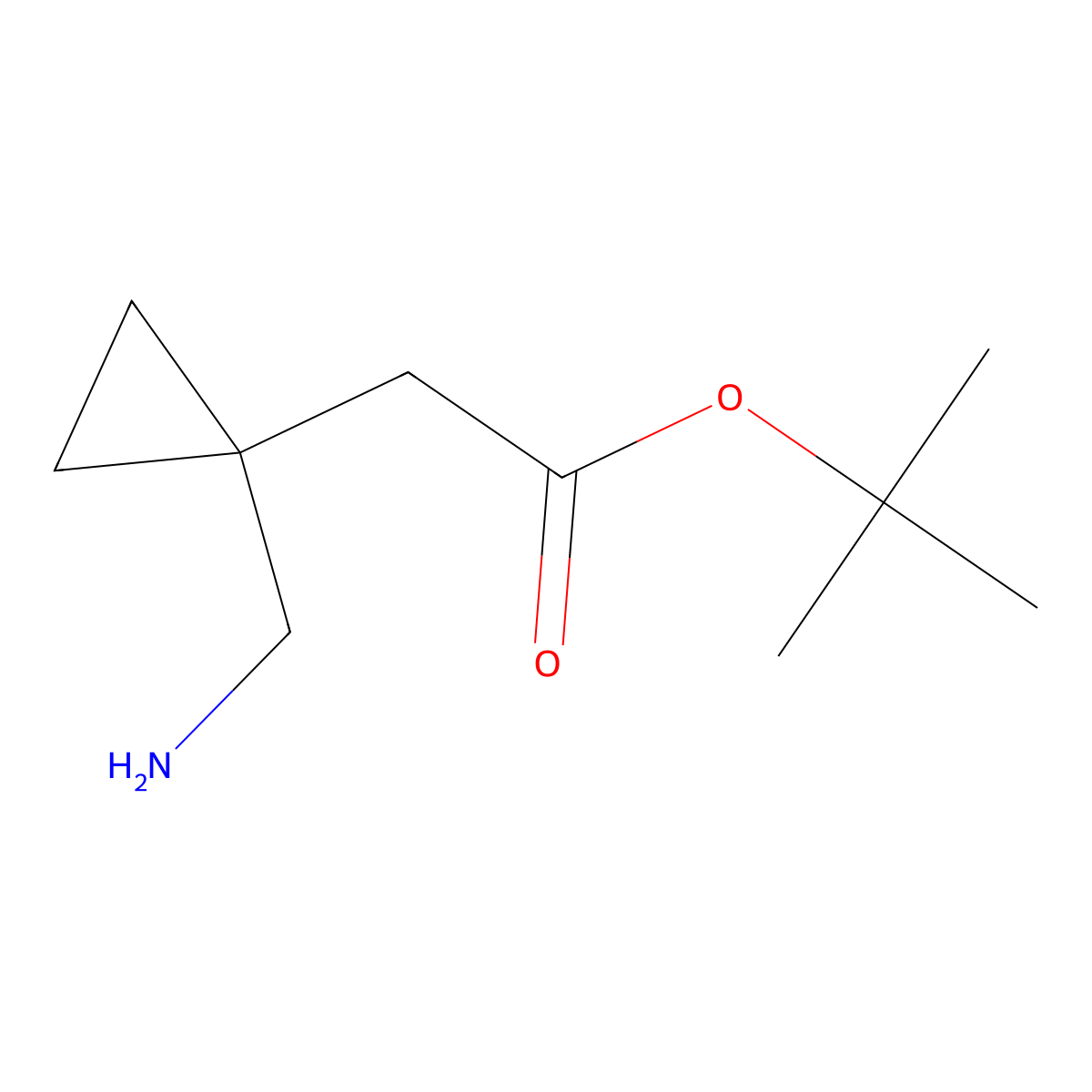 Tert-butyl 2-[1-(aminomethyl)cyclopropyl]acetate molecular structure, CAS 2248285-48-3