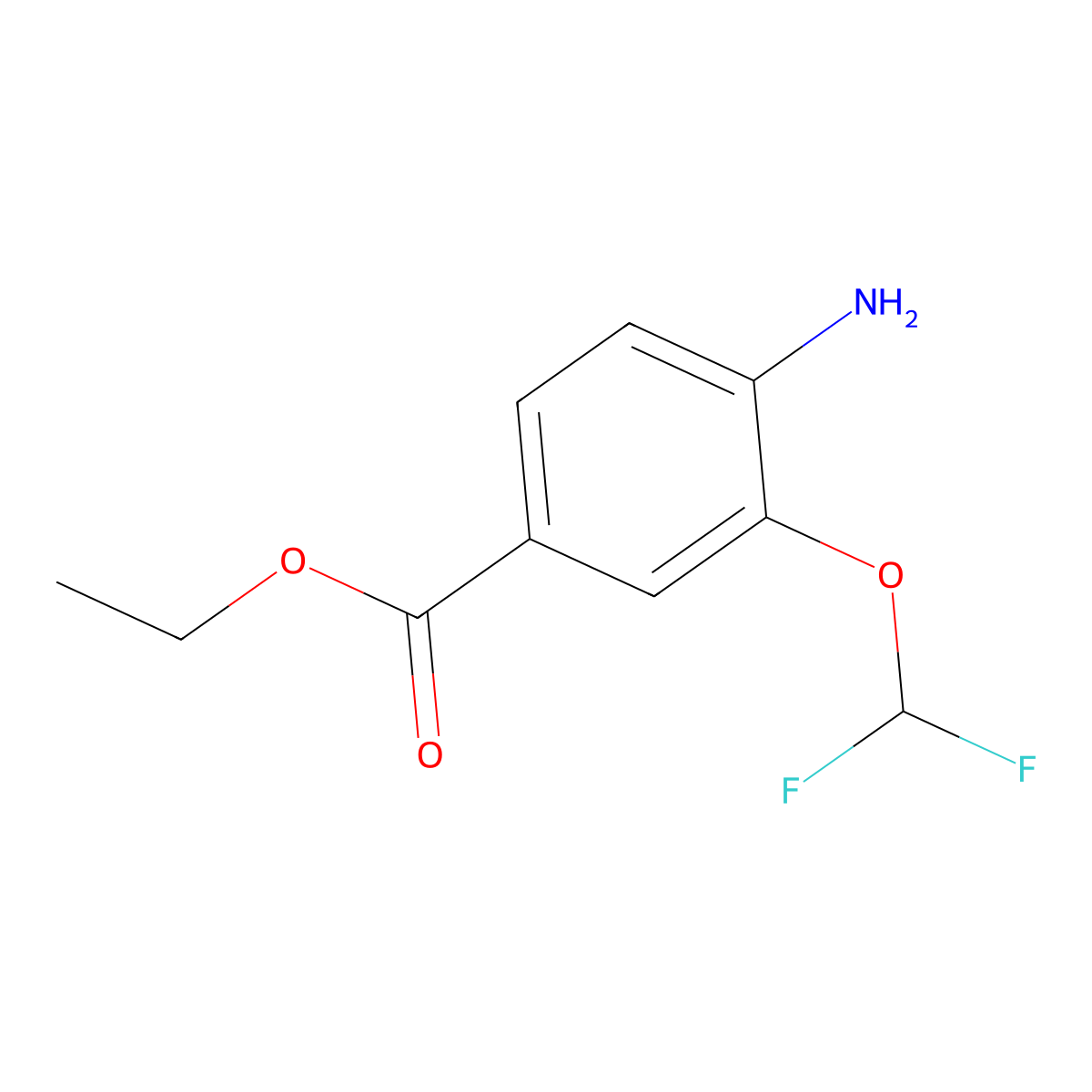 Ethyl 4-amino-3-(difluoromethoxy)benzoate molecular structure, CAS 2248285-54-1