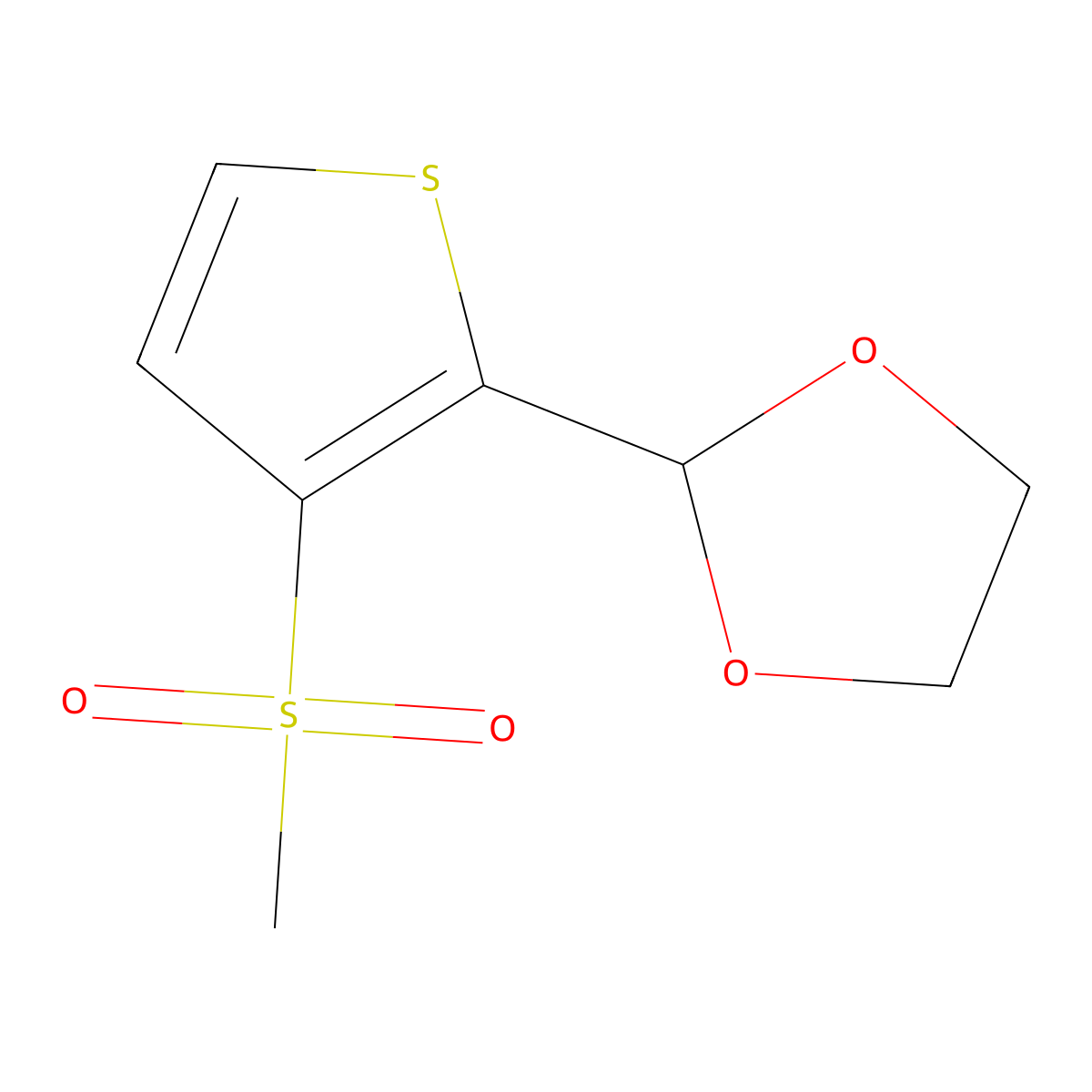 2-(3-Methanesulfonylthiophen-2-yl)-1,3-dioxolane molecular structure, CAS 2248285-55-2