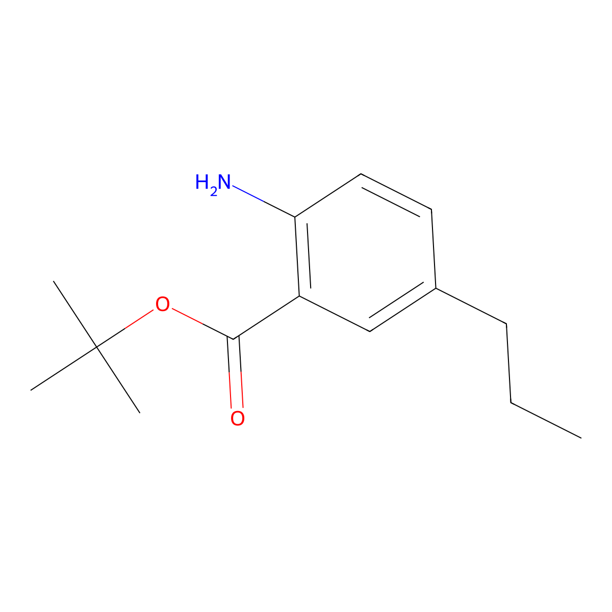 Tert-butyl 2-amino-5-propylbenzoate molecular structure, CAS 2248285-94-9