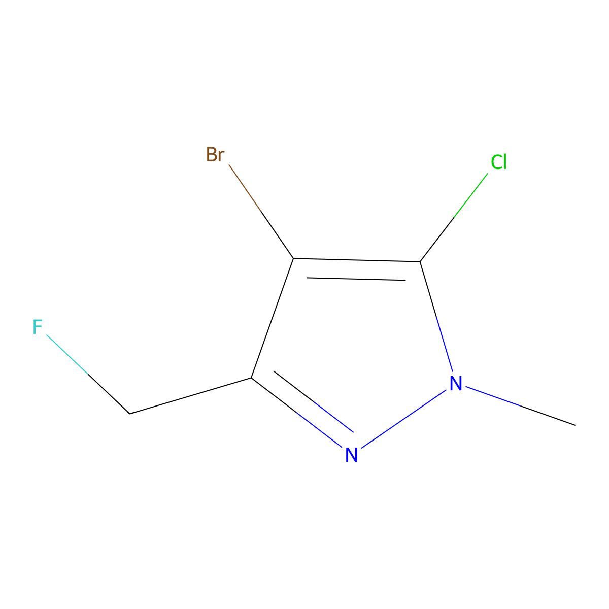 4-bromo-5-chloro-3-(fluoromethyl)-1-methyl-1H-pyrazole molecular structure, CAS 2248286-48-6