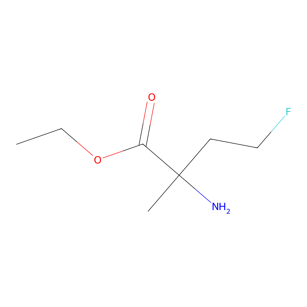 Ethyl 2-amino-4-fluoro-2-methylbutanoate molecular structure, CAS 2248286-84-0