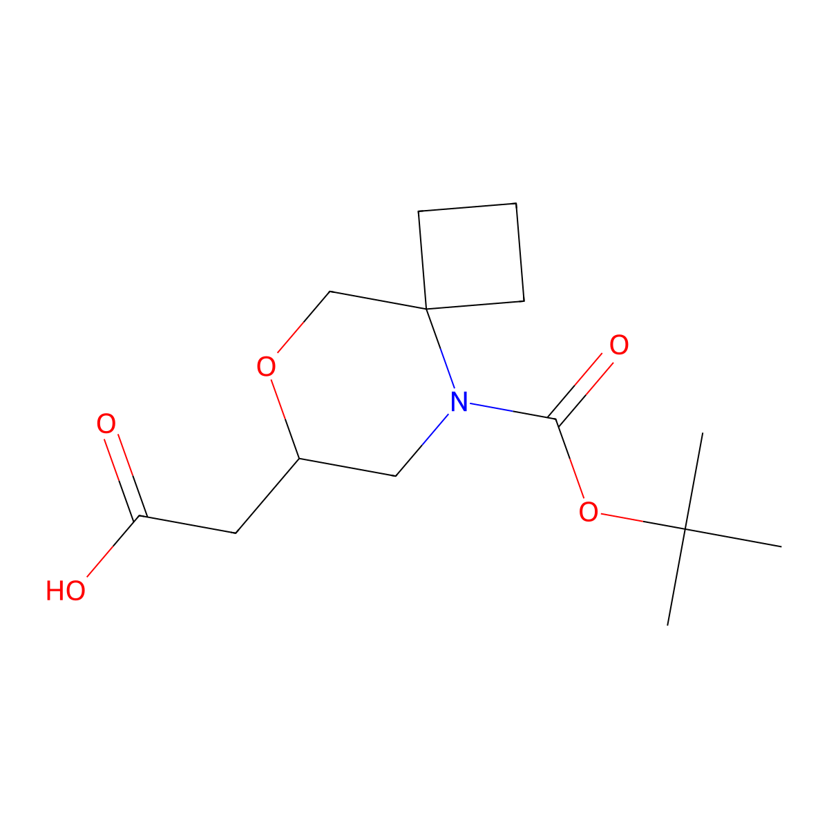 2-{5-[(Tert-butoxy)carbonyl]-8-oxa-5-azaspiro[3.5]nonan-7-yl}acetic acid molecular structure, CAS 2248286-87-3