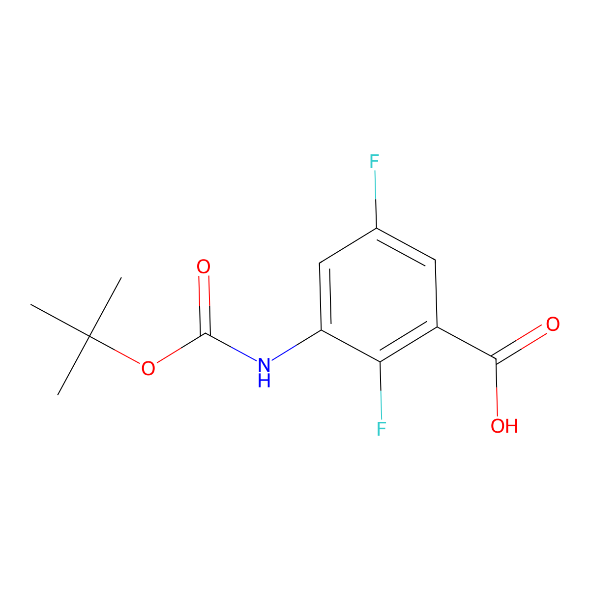 3-{[(Tert-butoxy)carbonyl]amino}-2,5-difluorobenzoic acid molecular structure, CAS 2248286-90-8