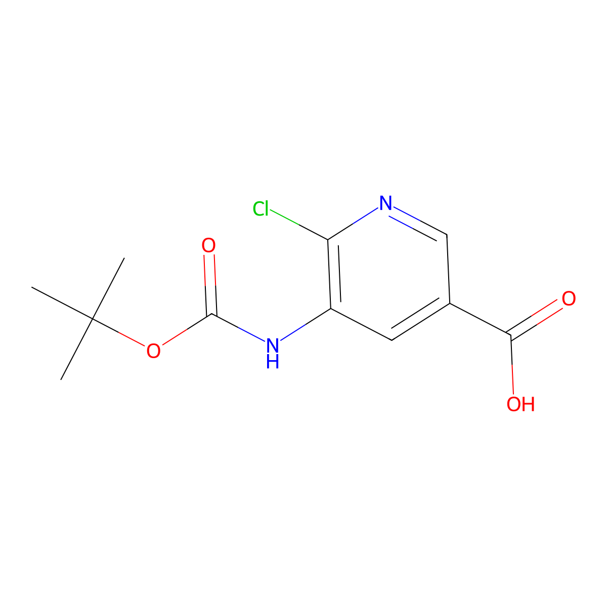 5-{[(Tert-butoxy)carbonyl]amino}-6-chloropyridine-3-carboxylic acid molecular structure, CAS 2248286-94-2