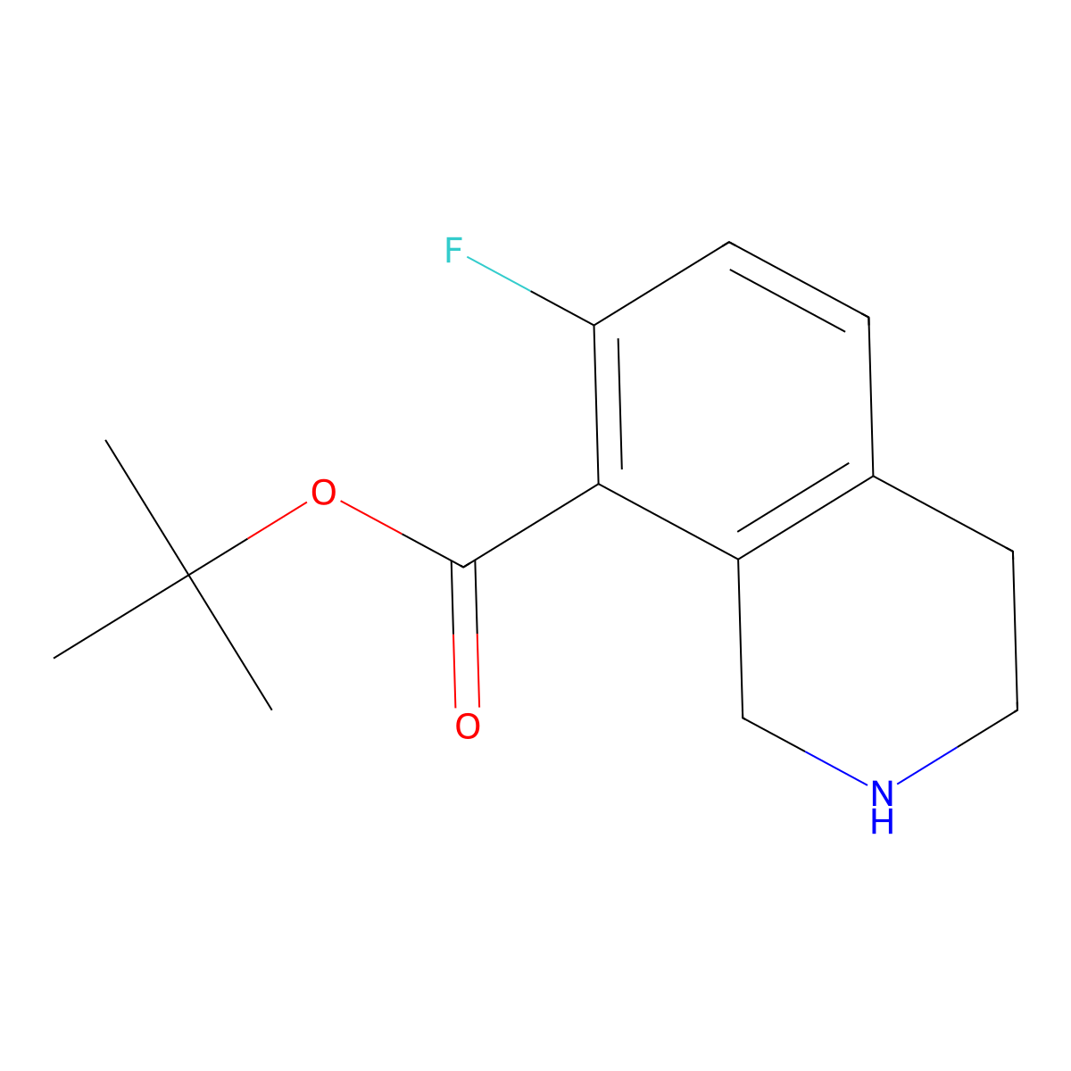 Tert-butyl 7-fluoro-1,2,3,4-tetrahydroisoquinoline-8-carboxylate molecular structure, CAS 2248286-95-3