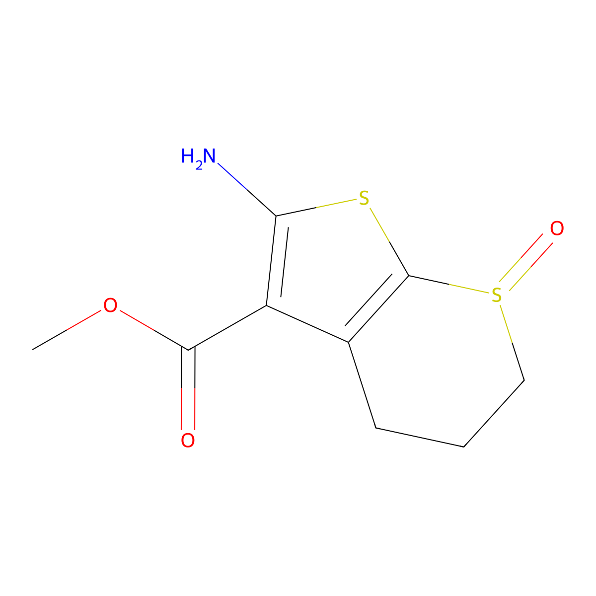 methyl 6-amino-1-oxo-2H,3H,4H-1lambda4-thieno[2,3-b]thiopyran-5-carboxylate molecular structure, CAS 2248287-06-9