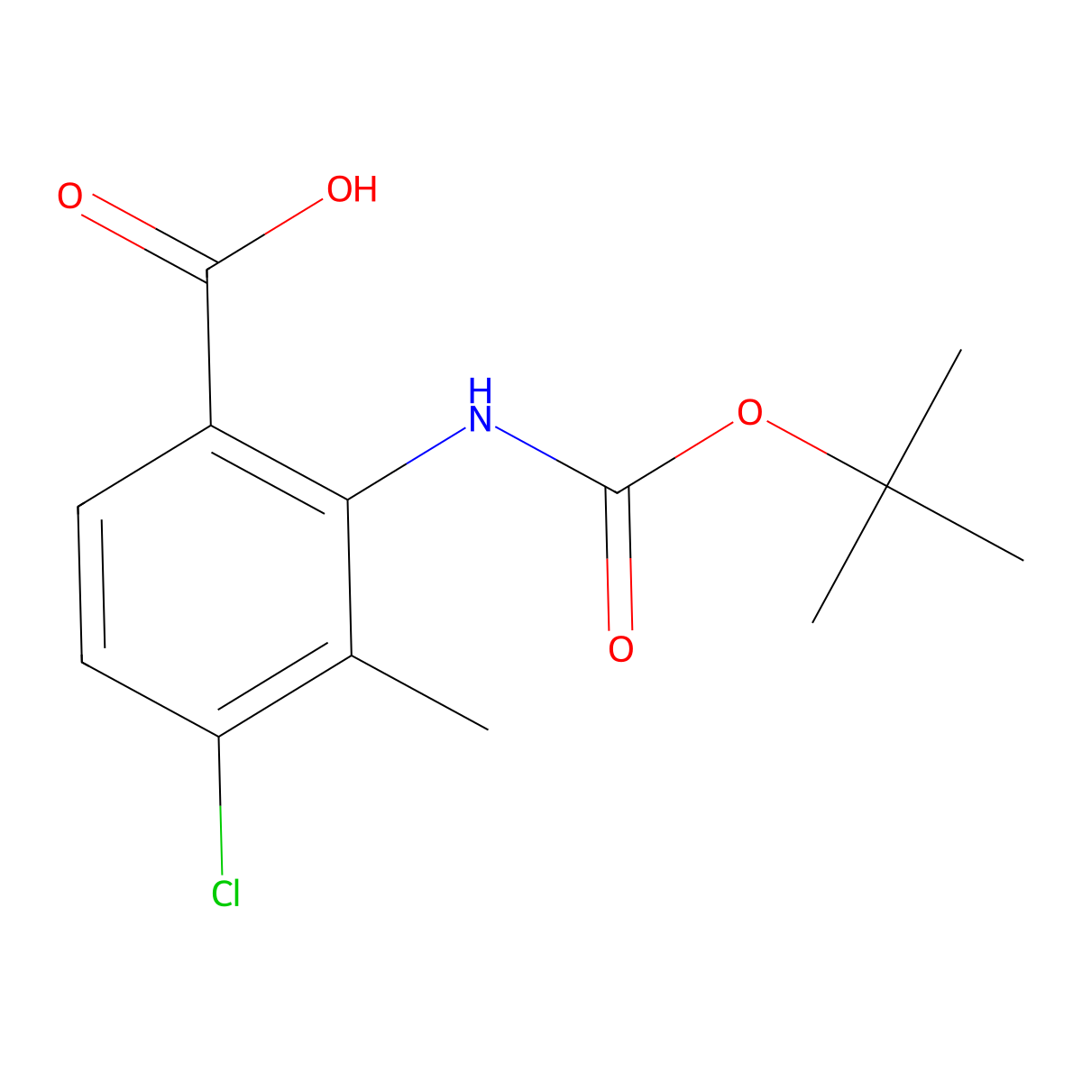 2-{[(Tert-butoxy)carbonyl]amino}-4-chloro-3-methylbenzoic acid molecular structure, CAS 2248287-49-0
