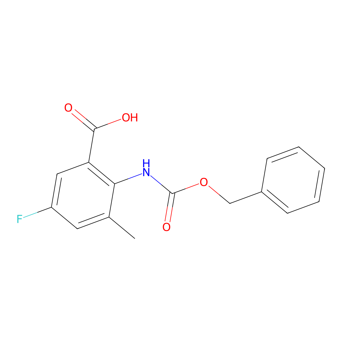 2-{[(Benzyloxy)carbonyl]amino}-5-fluoro-3-methylbenzoic acid molecular structure, CAS 2248287-52-5
