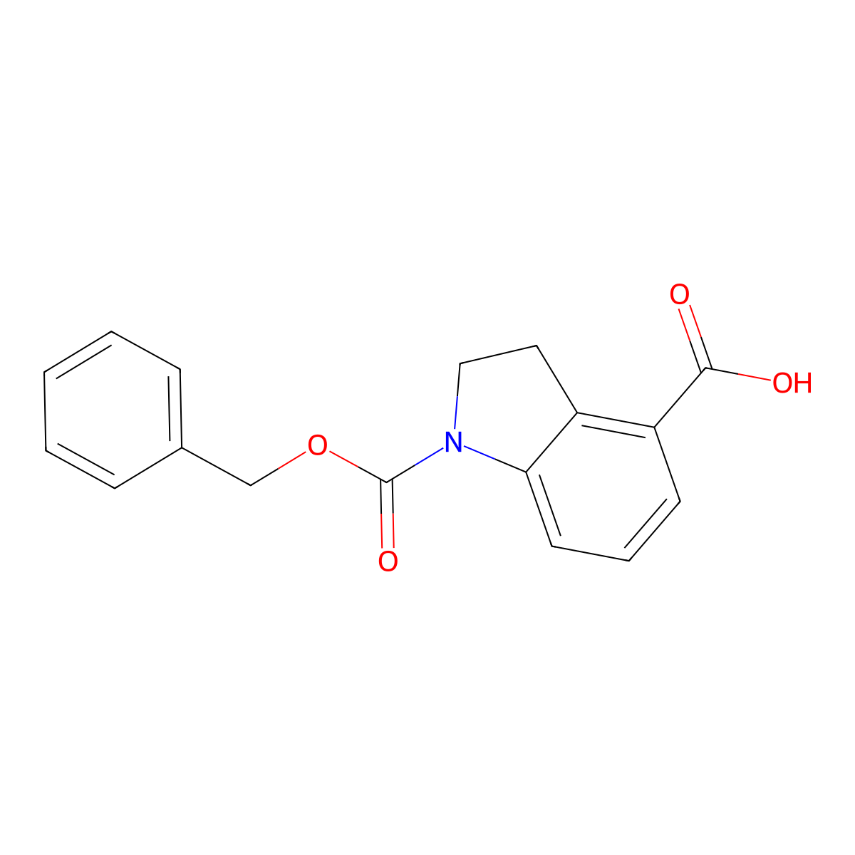 1-[(benzyloxy)carbonyl]-2,3-dihydro-1H-indole-4-carboxylic acid molecular structure, CAS 2248287-56-9