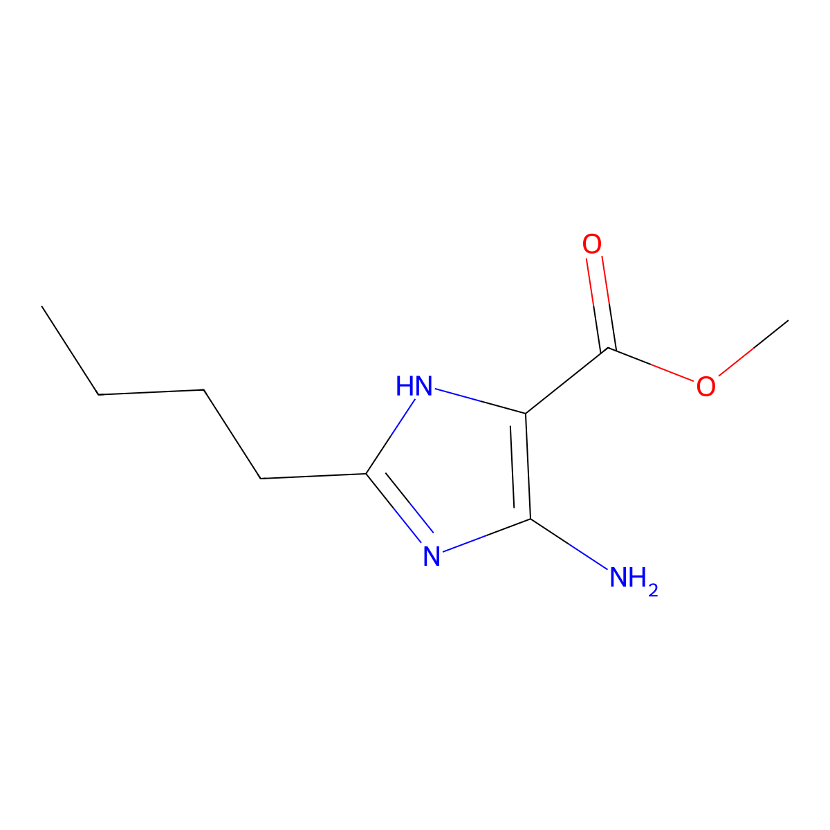 Methyl 4-amino-2-butyl-1H-imidazole-5-carboxylate molecular structure, CAS 2248288-19-7