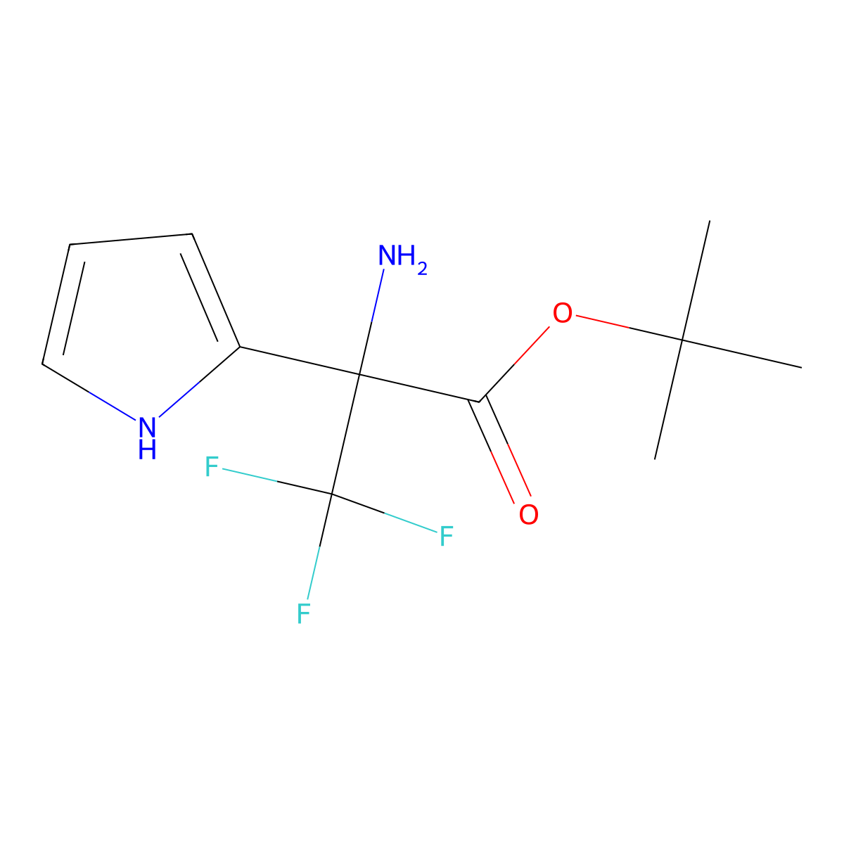 Tert-butyl 2-amino-3,3,3-trifluoro-2-(1H-pyrrol-2-yl)propanoate molecular structure, CAS 2248288-39-1