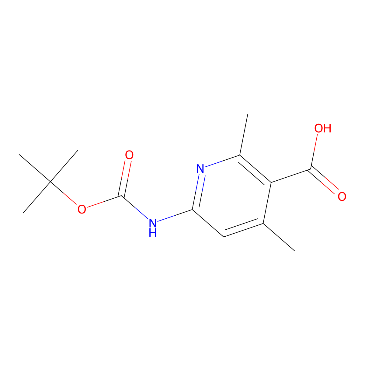 6-{[(Tert-butoxy)carbonyl]amino}-2,4-dimethylpyridine-3-carboxylic acid molecular structure, CAS 2248288-49-3