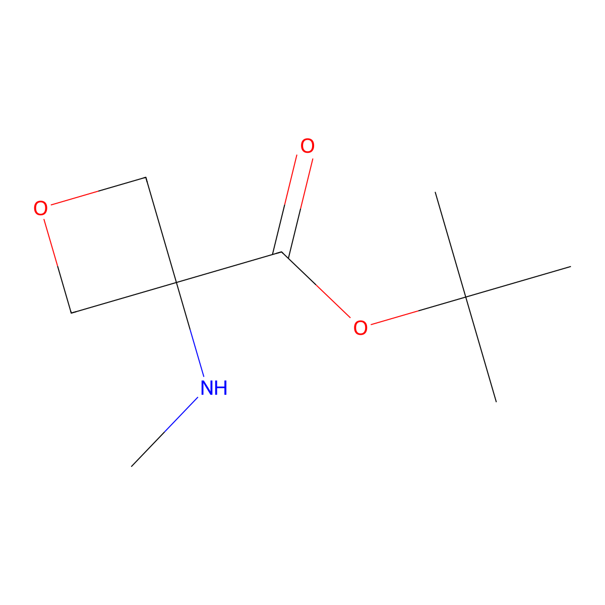 Tert-butyl 3-(methylamino)oxetane-3-carboxylate molecular structure, CAS 2248288-54-0