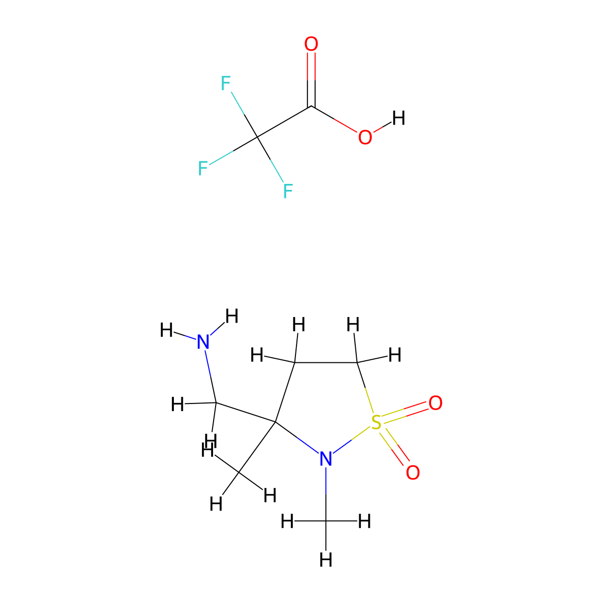 3-(Aminomethyl)-2,3-dimethyl-1lambda6,2-thiazolidine-1,1-dione,trifluoroaceticacid molecular structure, CAS 2248288-71-1