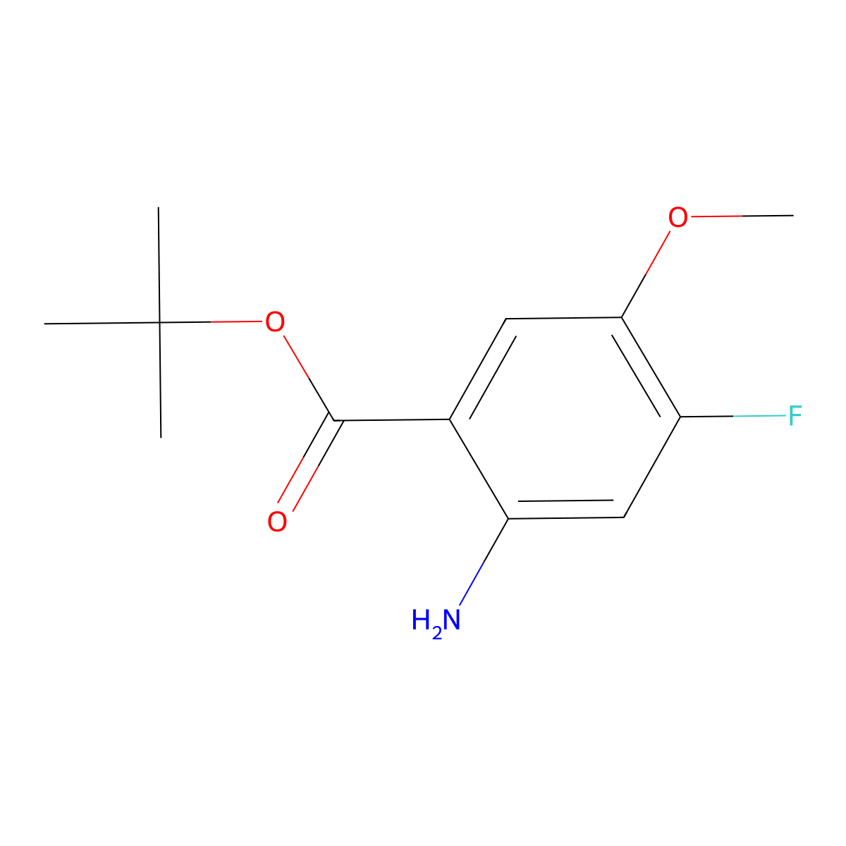 Tert-butyl 2-amino-4-fluoro-5-methoxybenzoate molecular structure, CAS 2248289-18-9