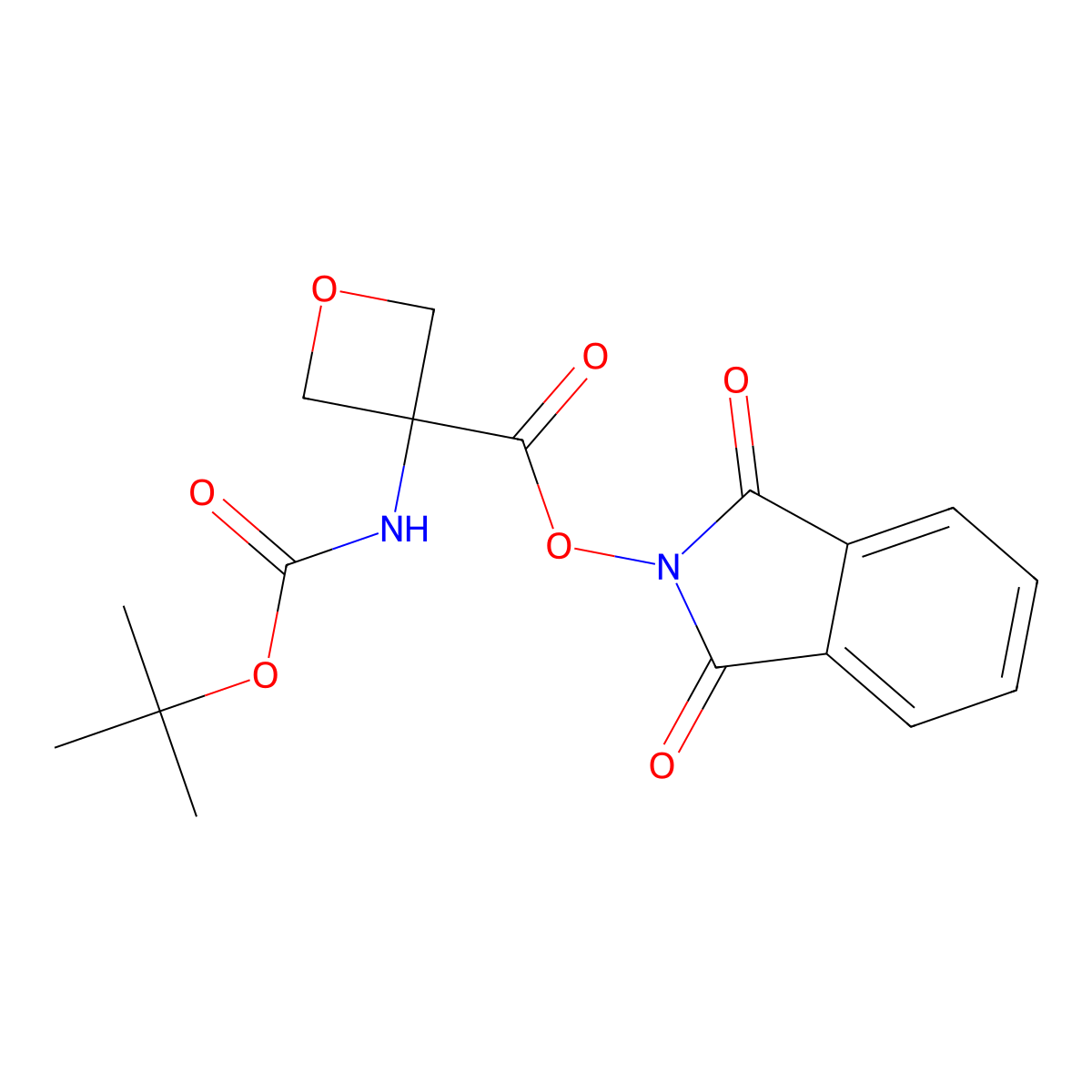 1,3-dioxo-2,3-dihydro-1H-isoindol-2-yl 3-(((tert-butoxy)carbonyl)amino)oxetane-3-carboxylate molecular structure, CAS 2248289-77-0