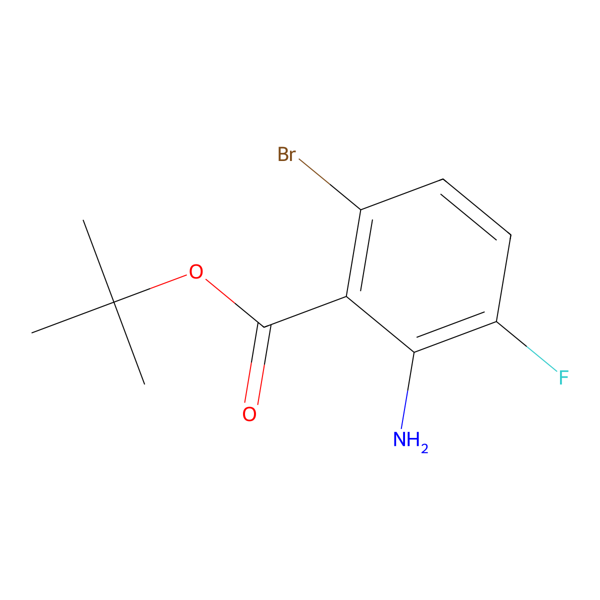 Tert-butyl 2-amino-6-bromo-3-fluorobenzoate molecular structure, CAS 2248289-88-3