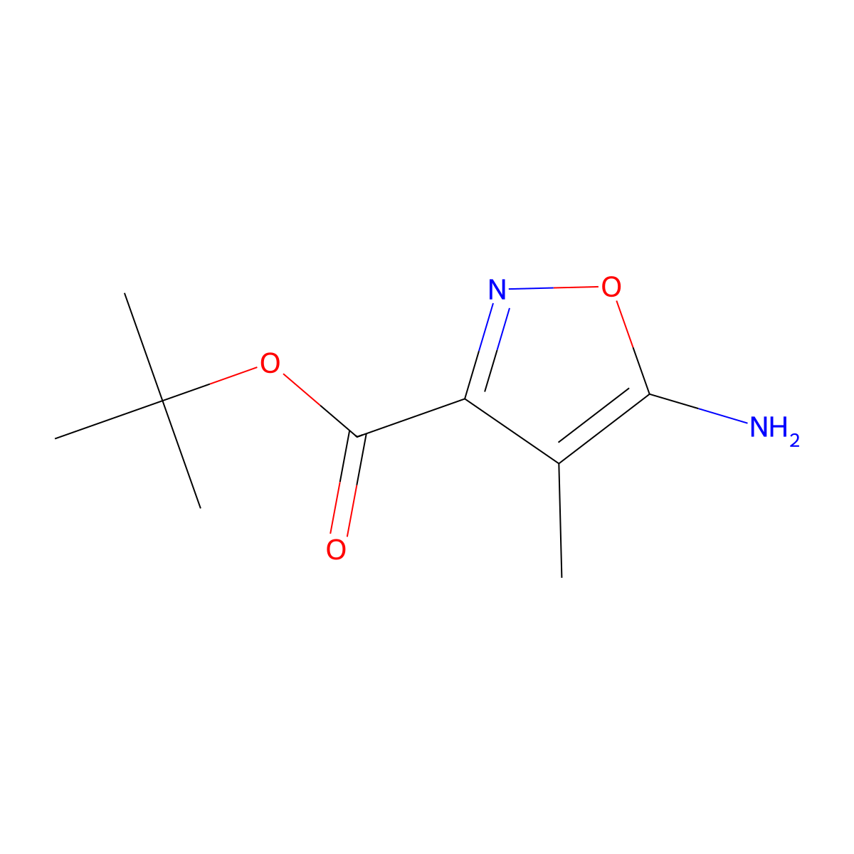 Tert-butyl 5-amino-4-methyl-1,2-oxazole-3-carboxylate molecular structure, CAS 2248289-99-6