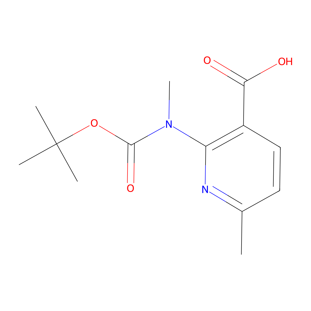 2-{[(Tert-butoxy)carbonyl](methyl)amino}-6-methylpyridine-3-carboxylic acid molecular structure, CAS 2248290-14-2