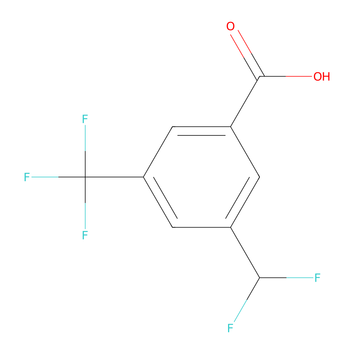 3-(Difluoromethyl)-5-(trifluoromethyl)benzoic acid molecular structure, CAS 2248290-21-1
