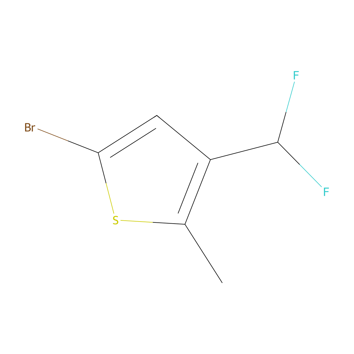 5-Bromo-3-(difluoromethyl)-2-methylthiophene molecular structure, CAS 2248290-55-1