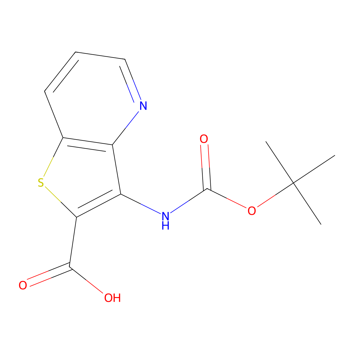 3-{[(Tert-butoxy)carbonyl]amino}thieno[3,2-b]pyridine-2-carboxylic acid molecular structure, CAS 2248290-68-6