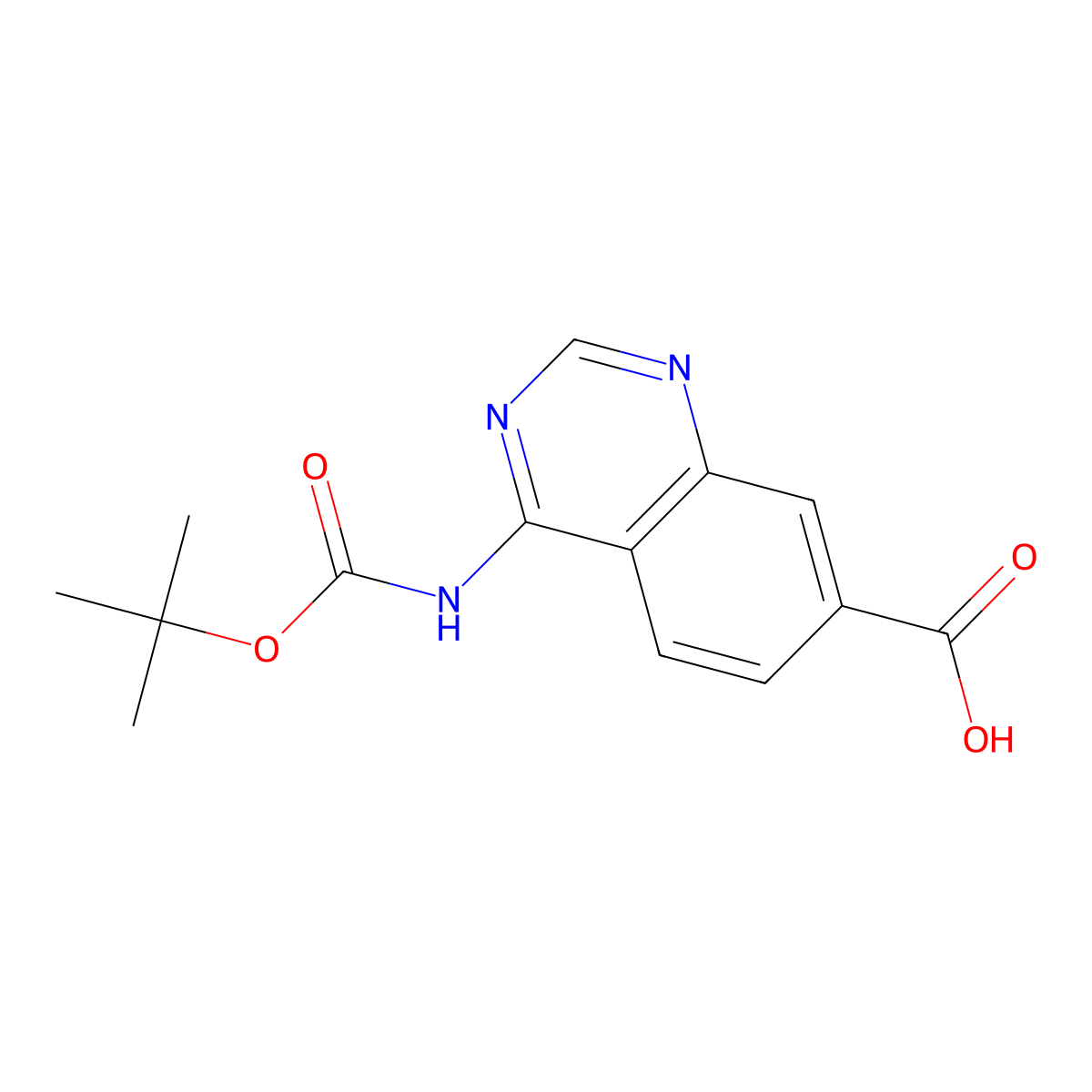 4-{[(Tert-butoxy)carbonyl]amino}quinazoline-7-carboxylic acid molecular structure, CAS 2248290-73-3