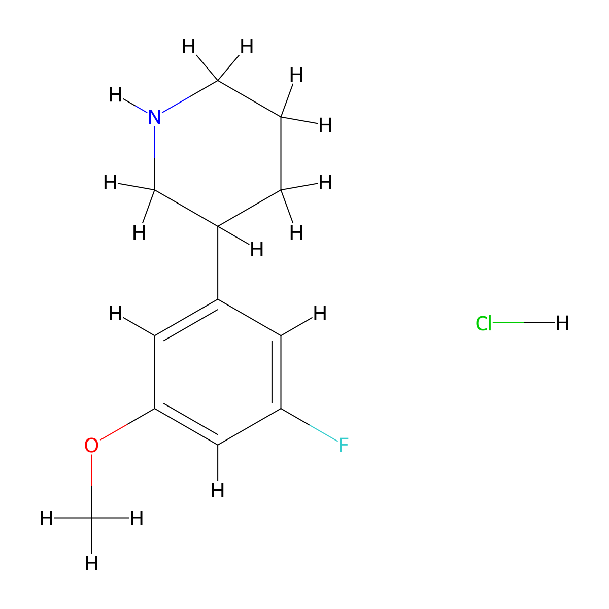 3-(3-Fluoro-5-methoxyphenyl)piperidine hydrochloride molecular structure, CAS 2248290-74-4