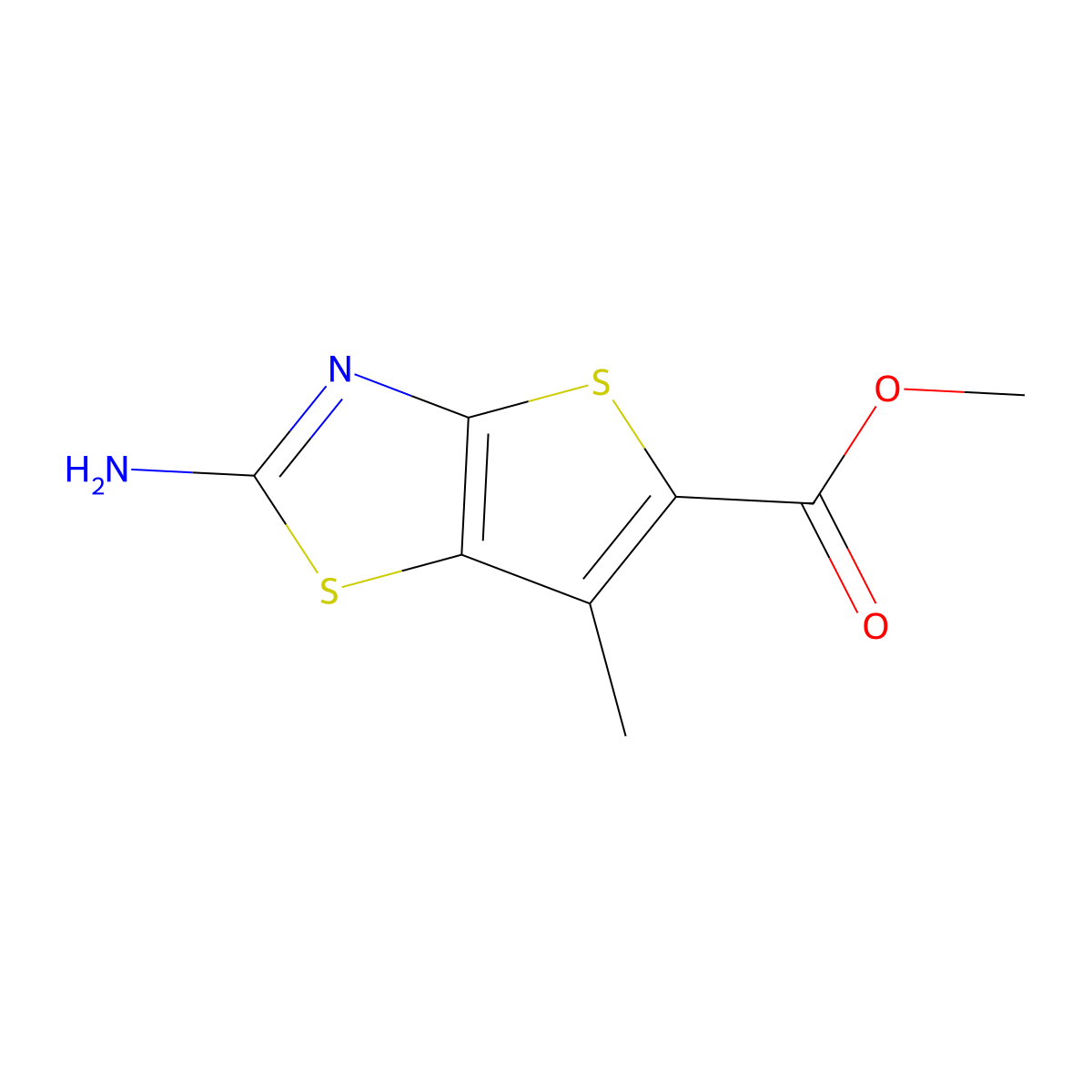 Methyl 2-amino-6-methylthieno[2,3-d][1,3]thiazole-5-carboxylate molecular structure, CAS 2248291-30-5