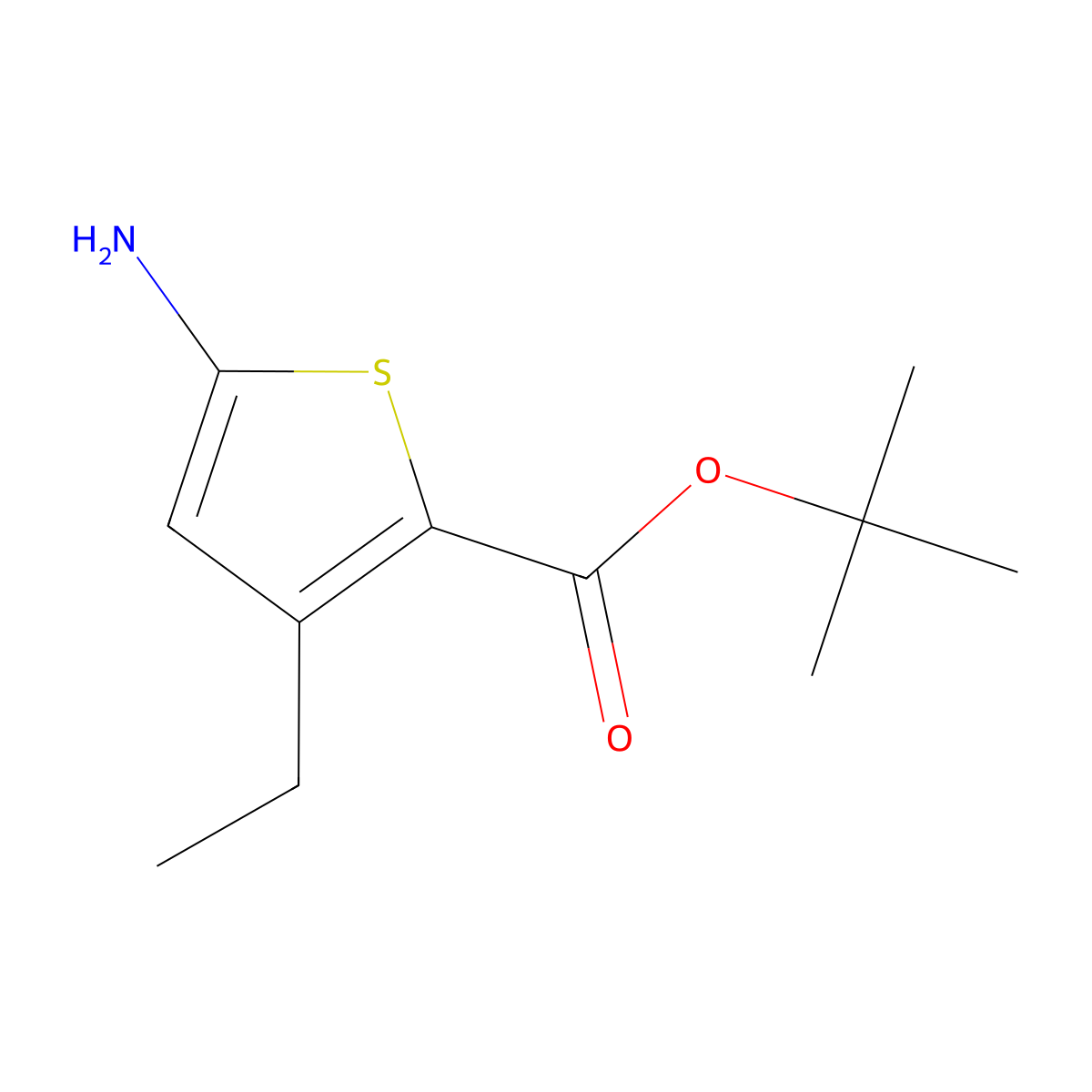 Tert-butyl 5-amino-3-ethylthiophene-2-carboxylate molecular structure, CAS 2248291-42-9