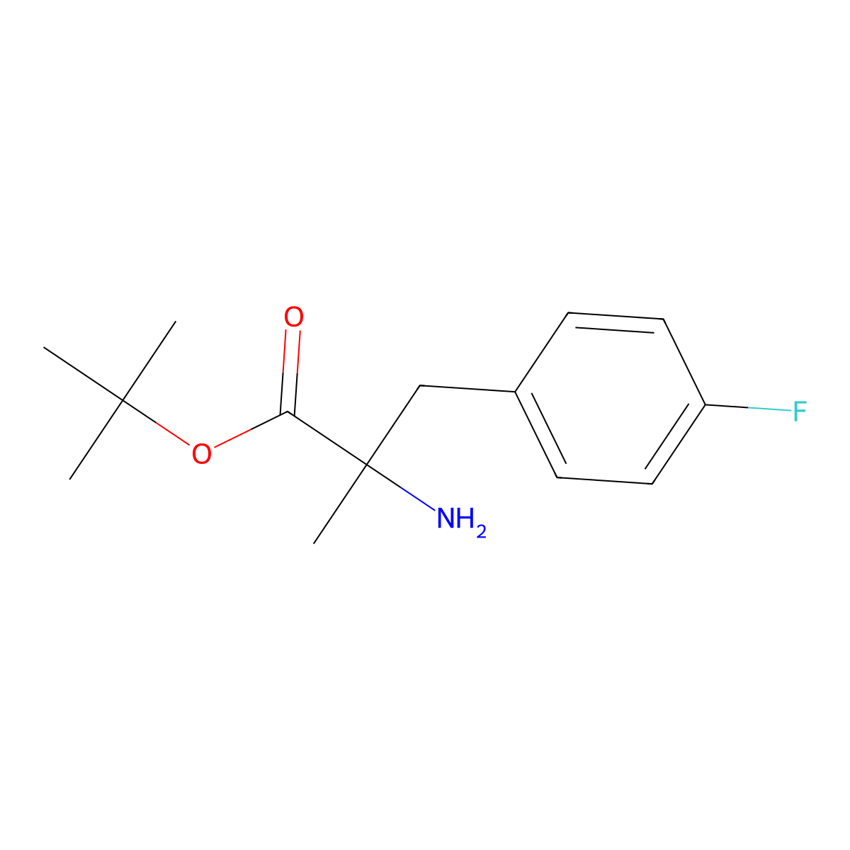 Tert-butyl 2-amino-3-(4-fluorophenyl)-2-methylpropanoate molecular structure, CAS 2248291-64-5