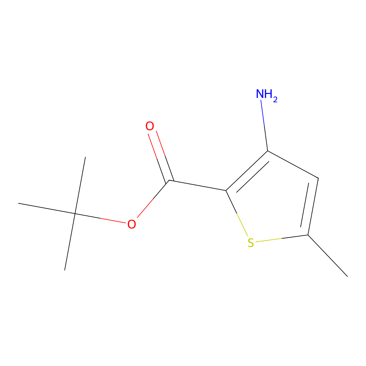 Tert-butyl 3-amino-5-methylthiophene-2-carboxylate molecular structure, CAS 2248291-69-0