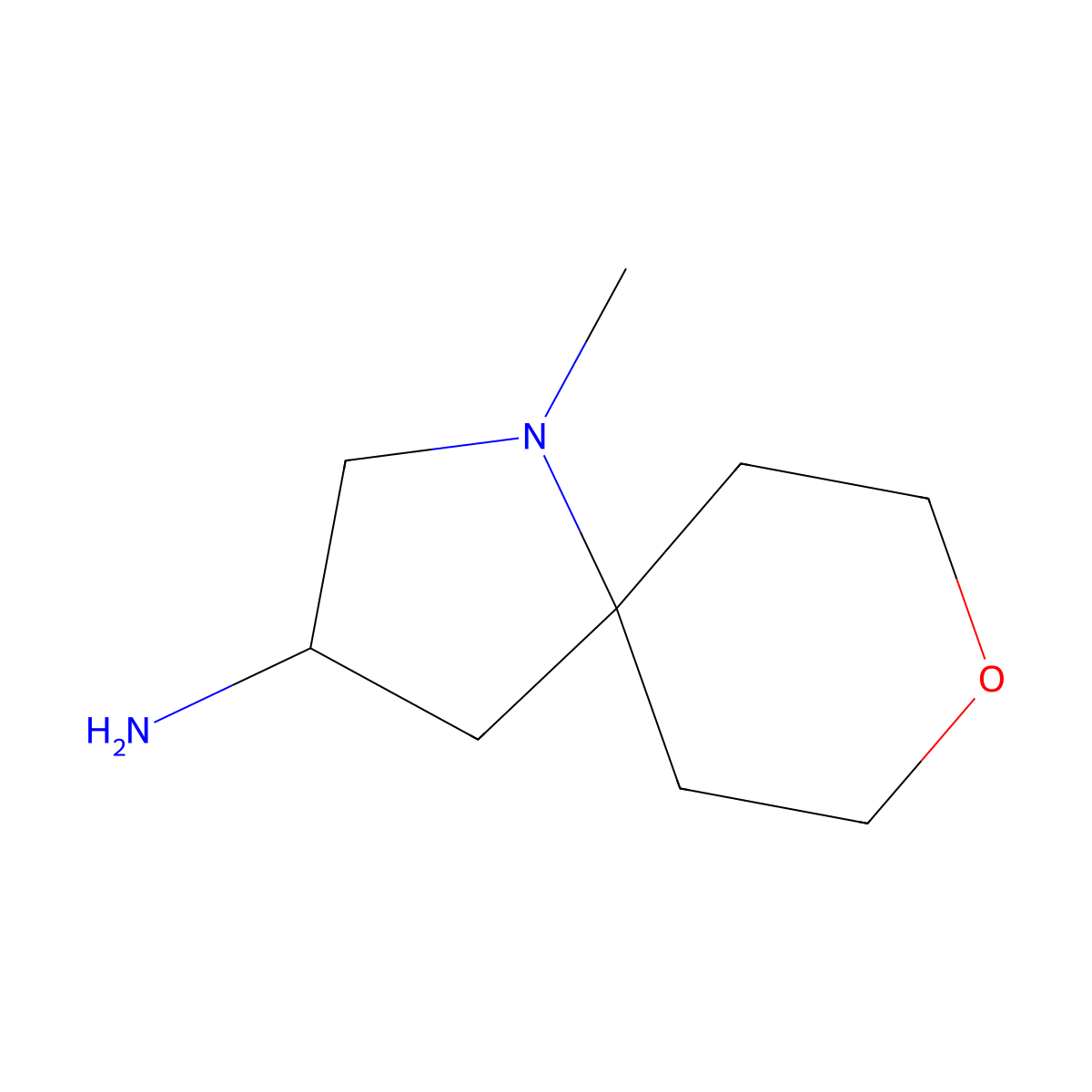 1-Methyl-8-oxa-1-azaspiro[4.5]decan-3-amine molecular structure, CAS 2248291-75-8