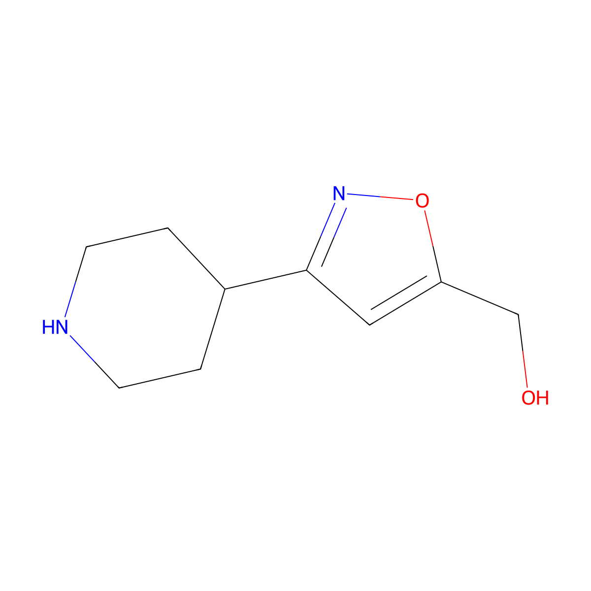 [3-(Piperidin-4-yl)-1,2-oxazol-5-yl]methanol molecular structure, CAS 2248292-72-8