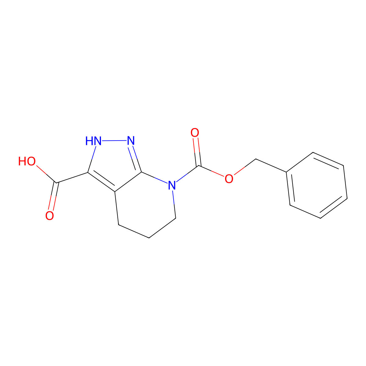 7-[(benzyloxy)carbonyl]-1H,4H,5H,6H,7H-pyrazolo[3,4-b]pyridine-3-carboxylic acid molecular structure, CAS 2248293-18-5