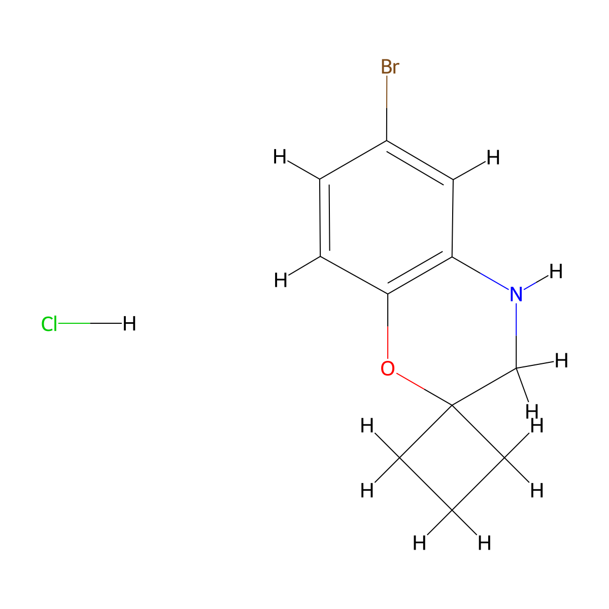 6-Bromo-3,4-dihydrospiro[1,4-benzoxazine-2,1'-cyclobutane] hydrochloride molecular structure, CAS 2248293-36-7