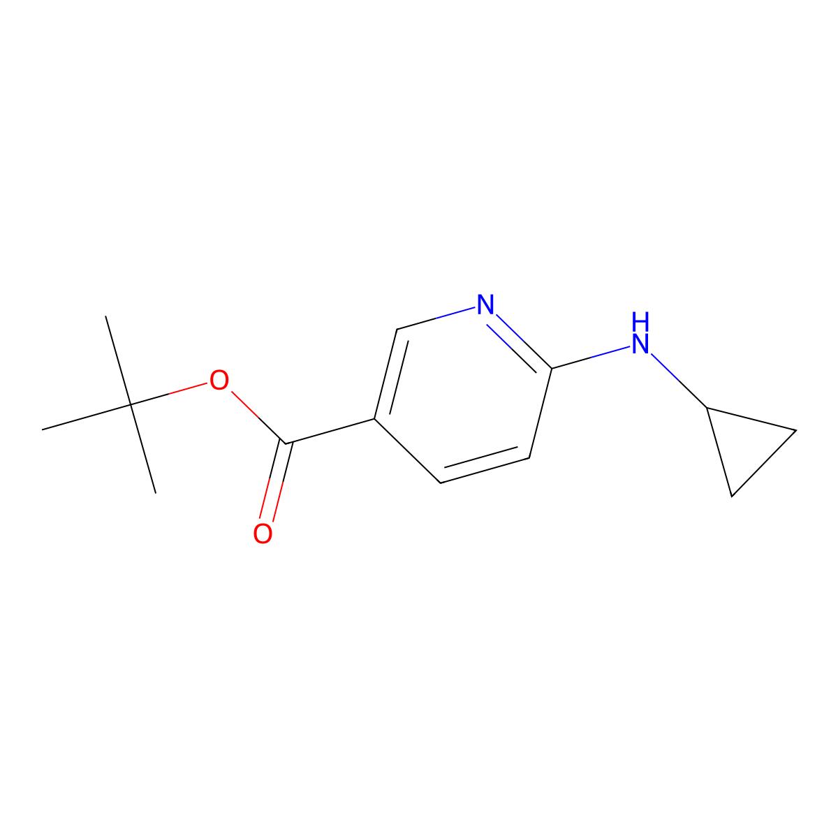 Tert-butyl 6-(cyclopropylamino)pyridine-3-carboxylate molecular structure, CAS 2248293-76-5