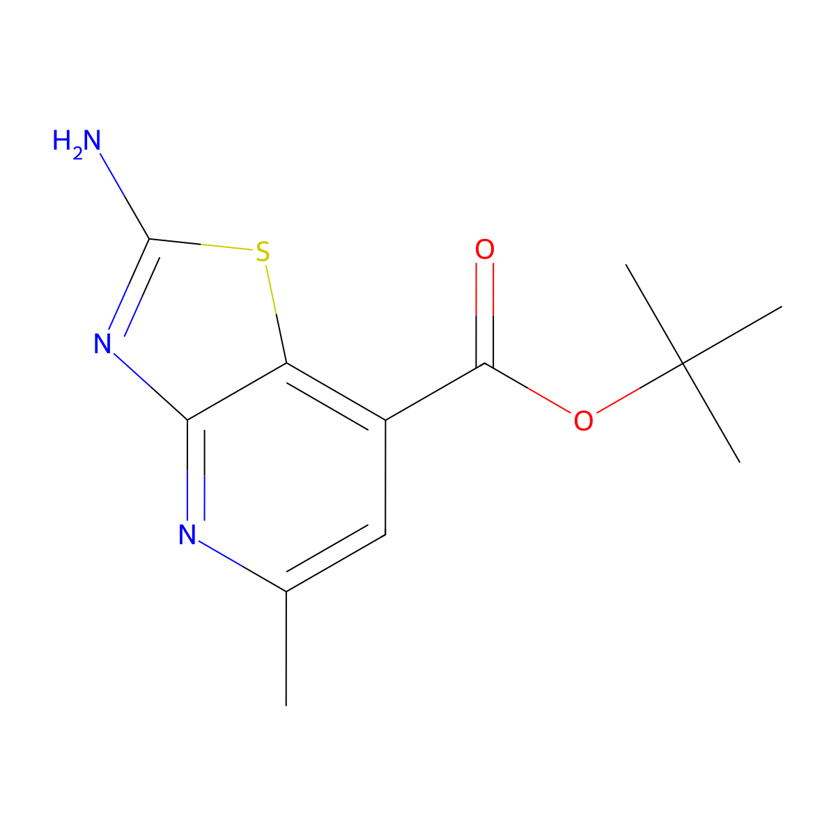 Tert-butyl 2-amino-5-methyl-[1,3]thiazolo[4,5-b]pyridine-7-carboxylate molecular structure, CAS 2248293-80-1
