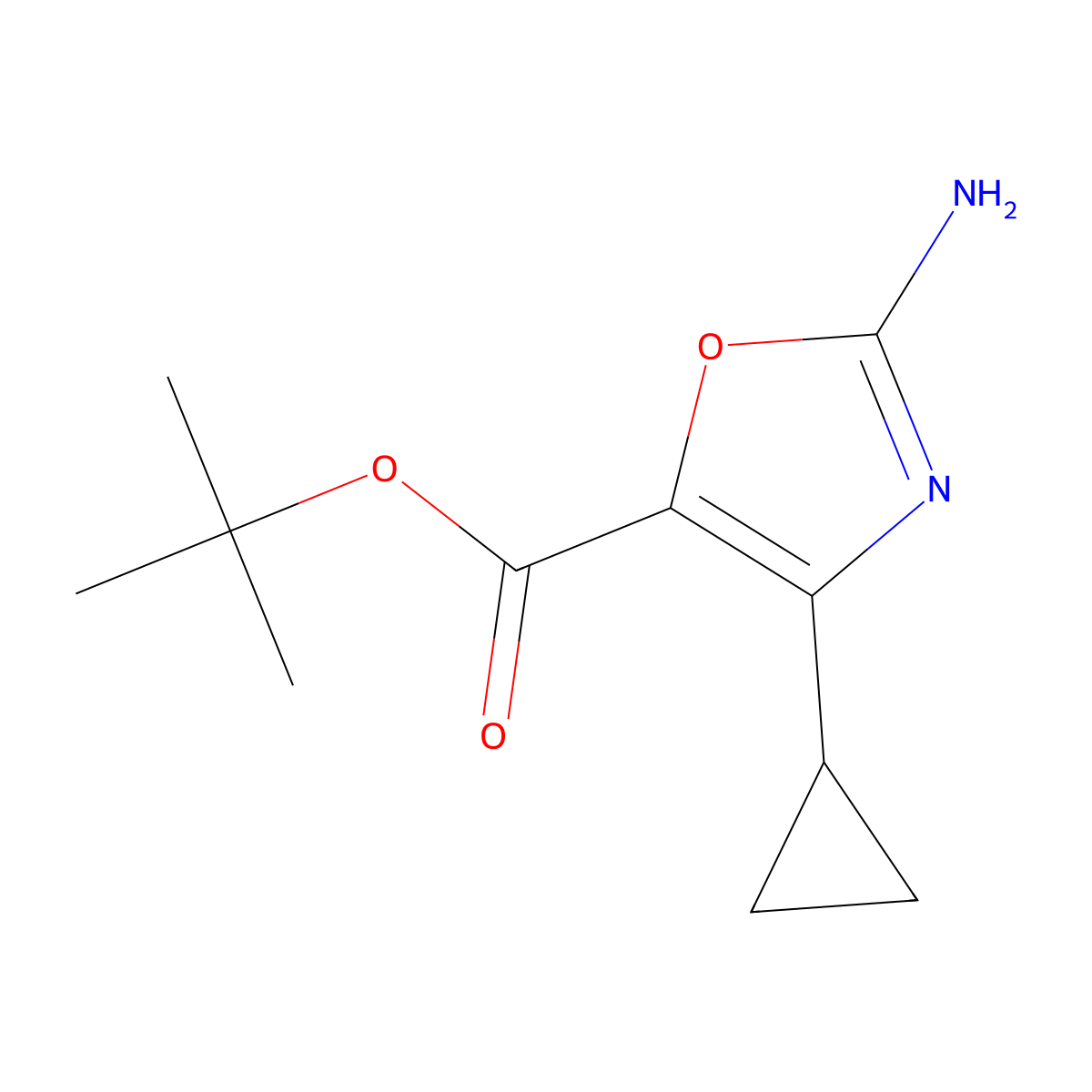 Tert-butyl 2-amino-4-cyclopropyl-1,3-oxazole-5-carboxylate molecular structure, CAS 2248294-06-4