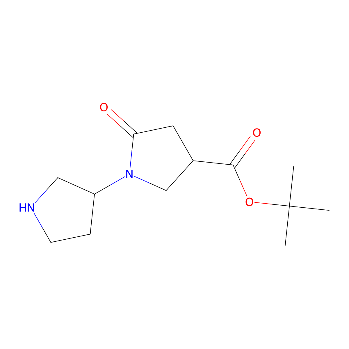 Tert-butyl 5-oxo-1-(pyrrolidin-3-yl)pyrrolidine-3-carboxylate molecular structure, CAS 2248294-15-5