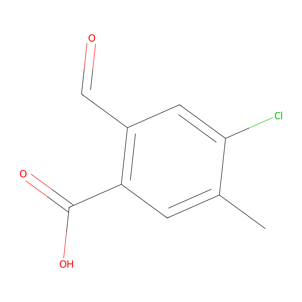 4-Chloro-2-formyl-5-methylbenzoic acid molecular structure, CAS 2248294-37-1