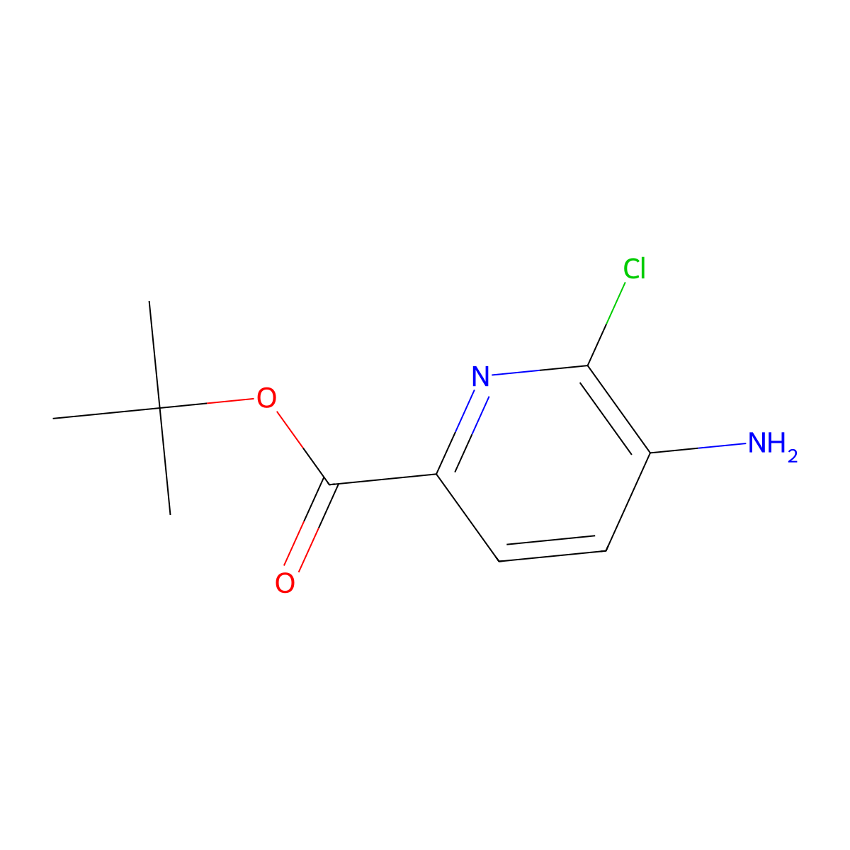 Tert-butyl 5-amino-6-chloropyridine-2-carboxylate molecular structure, CAS 2248294-50-8