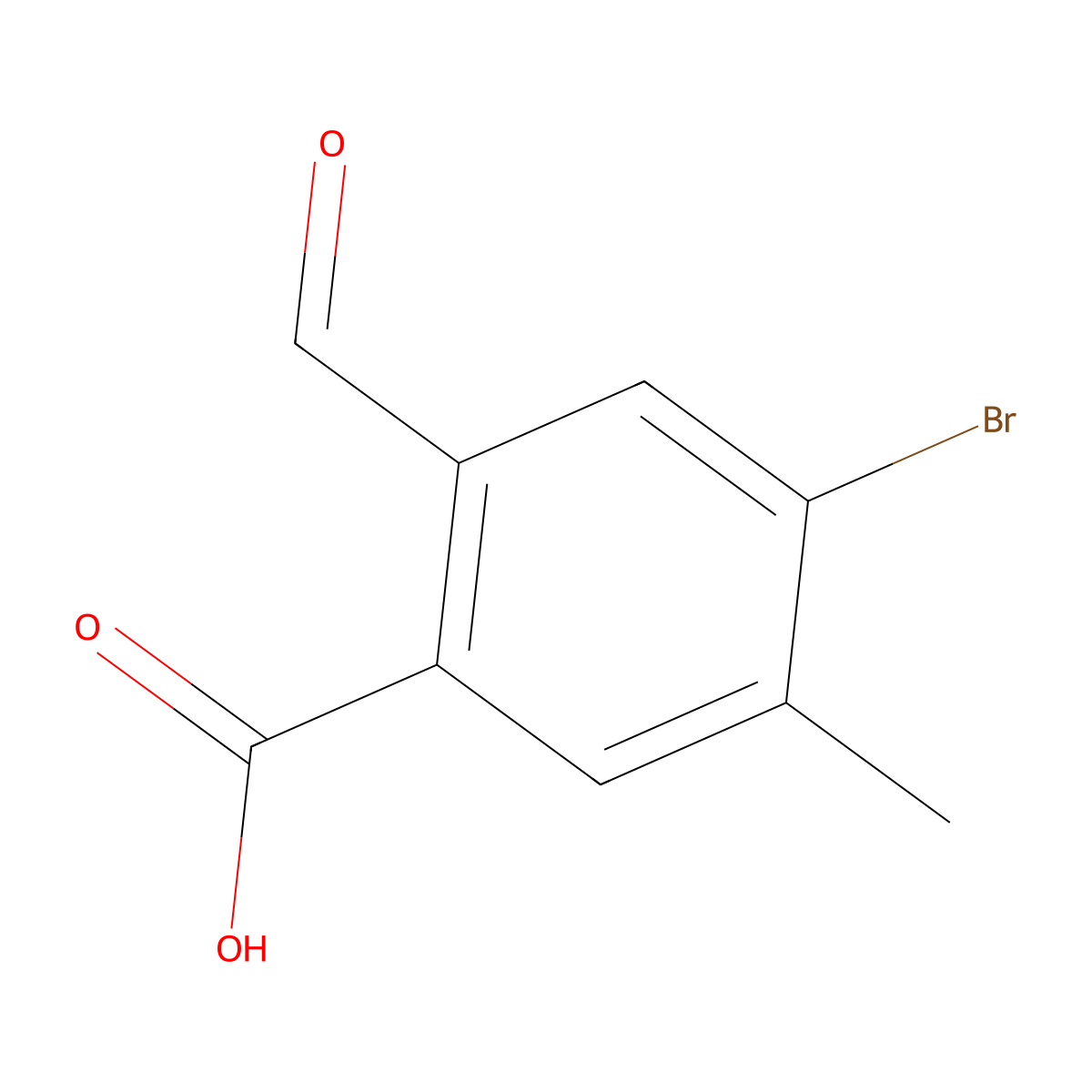 4-Bromo-2-formyl-5-methylbenzoic acid molecular structure, CAS 2248294-67-7