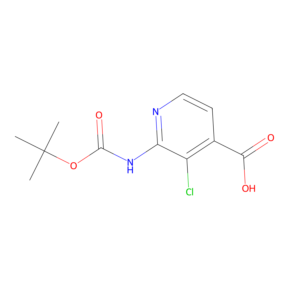 2-{[(Tert-butoxy)carbonyl]amino}-3-chloropyridine-4-carboxylic acid molecular structure, CAS 2248295-22-7
