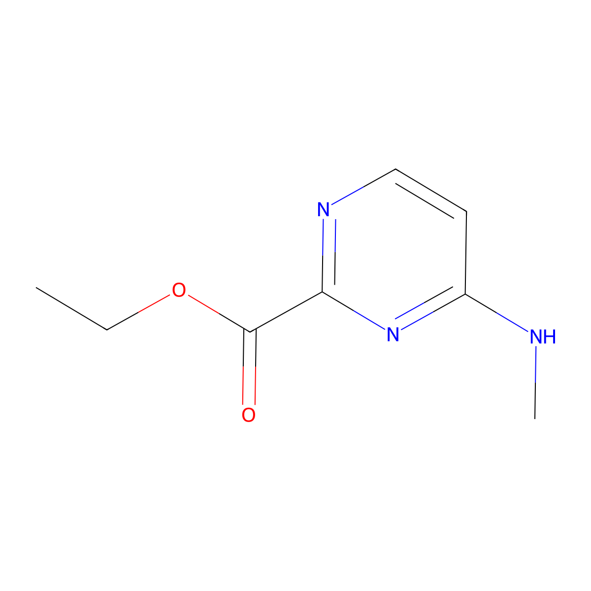 Ethyl 4-(methylamino)pyrimidine-2-carboxylate molecular structure, CAS 2248295-64-7